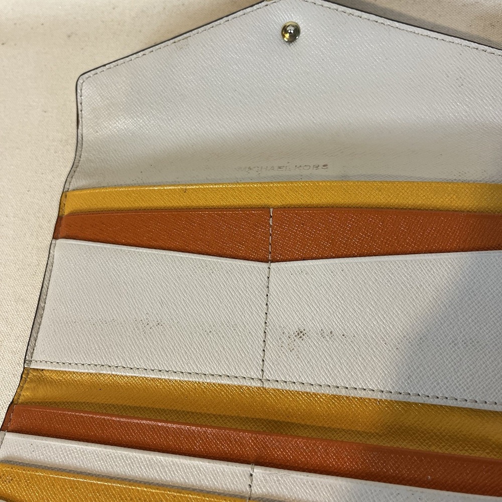 Michael Kors Yellow, Orange and White Classic Double Wallet - Picture 6 of 6